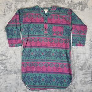 Vintage EMS Eastern Mountain Sports Western Aztec Abstract Night Dress Gown